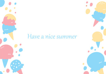 透明感のあるアイスクリームのフレーム