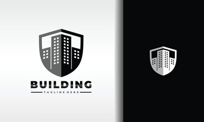 city buildings shield logo