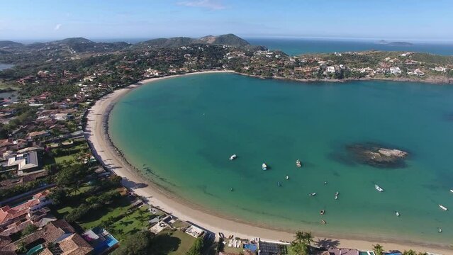 Aerial view of Ferradura Beach - B&uacute;zios, Rio de Janeiro, Brazil