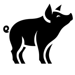 Silhouette of pig