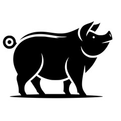 Silhouette of pig