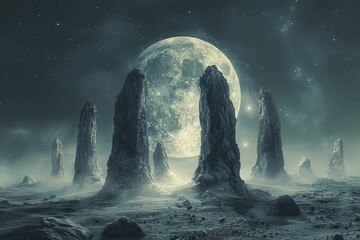 In the hushed night, the ancient stones glowed under the Midsummer moon, secrets of old murmuring softly.
