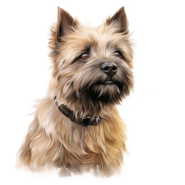 recommend clip art: Cairn terrier. Cairn terrier dog clipart. Watercolor illustration. Generative AI. Detailed illustration.