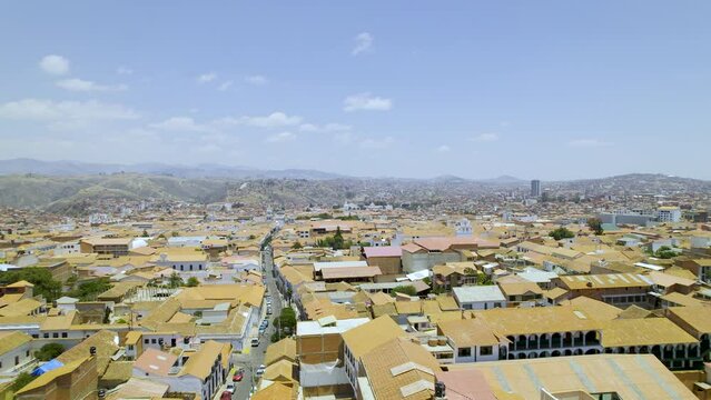 Vista a&eacute;rea de ciudad colonial, Sucre, Bolivia,