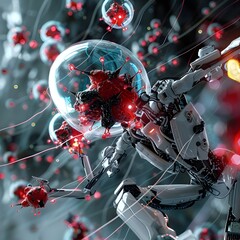 Fototapeta premium Robot Defense Against Infection