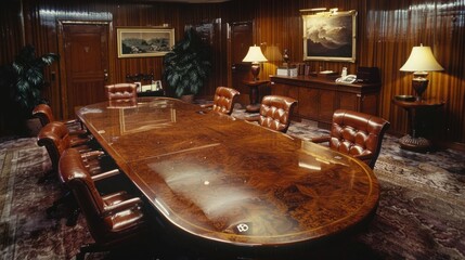 The 1980s boardroom: where polished mahogany tables mirrored the uncompromising professionalism of those who sat around them.