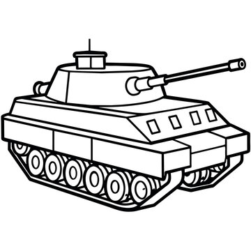 recommend clip art: Tank outline coloring book page line art illustration digital drawing