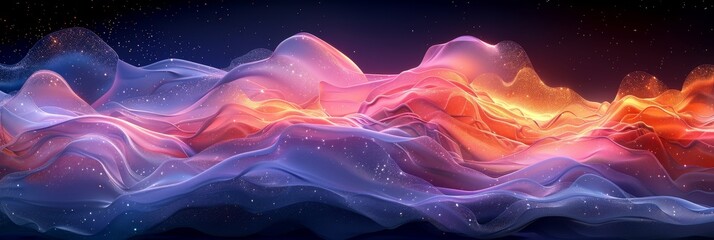 Obraz premium A vibrant, electric blue wave resembling clouds or petals on a dark background