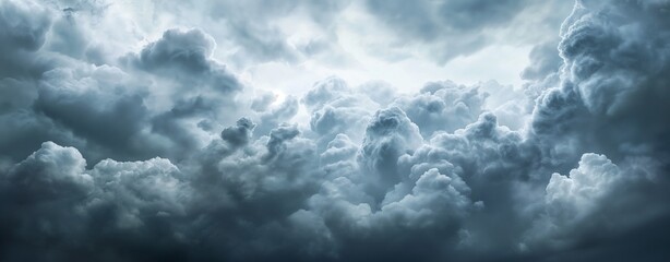 Dramatic Storm Clouds Over Ocean Panorama