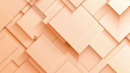 Fototapeta premium A sleek light peach cubic blank geometric background with copy space for your text 