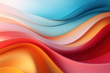 Obraz premium A colorful wave with a red stripe on the left and a yellow stripe on the right