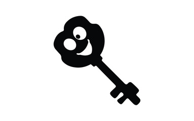 love key, cherry, butterfly, vector