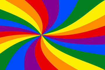 Colorful Rainbow LGBTQ pride star or sunburst swirl.