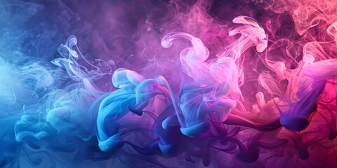 Fototapeta premium A colorful and vibrant display of smoke, with purple, blue, and pink hues