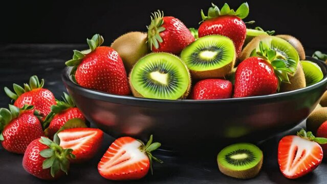 strawberries and kiwi