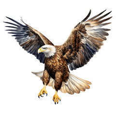 Eagle flying gracefully on transparent background PNG.