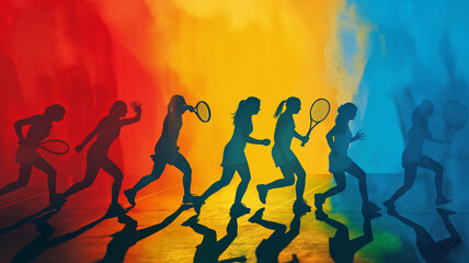 illustration of a female tennis player