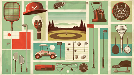 illustration  set of golf details 