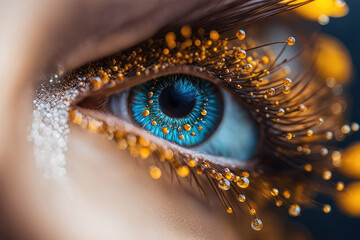 Blooming Eye of a Girl Woman with Majestic flourishing Vision