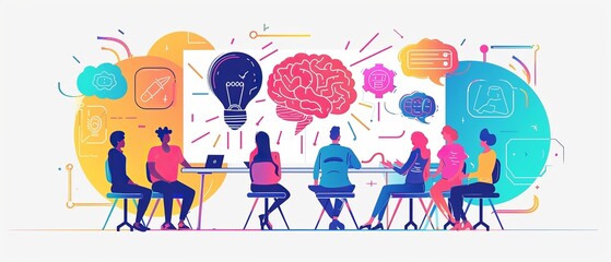 Teamwork concept, An energizing design of a diverse team working together on a project