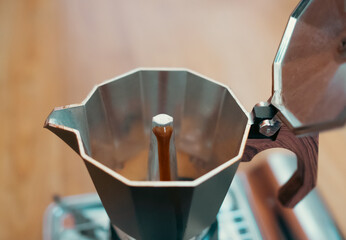 Coffe with a moka pot.