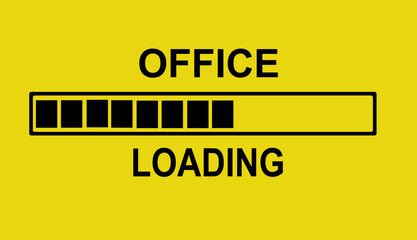 office loading on yellow background