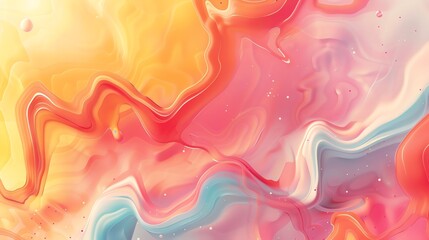 Dynamic abstract summer background with vibrant gradient colors and fluid shapes