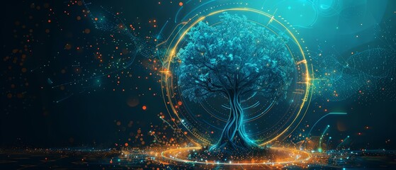Enjoy the beautiful illustration of the symbolic magic tree of life