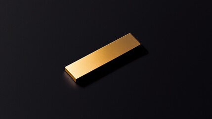 A minimalist composition featuring a single gold bar centered on a sleek black surface, focusing on the concept of starting an investment journey in gold