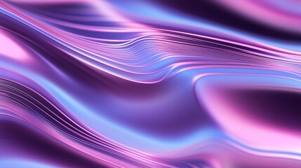 A holographic 3D texture of fluid purple waves, offering a dreamy abstract background for digital artists and designers seeking a futuristic look