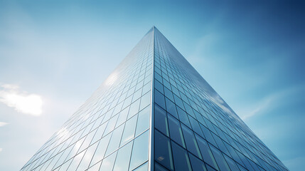 Fototapeta premium Blue sky background with glass building