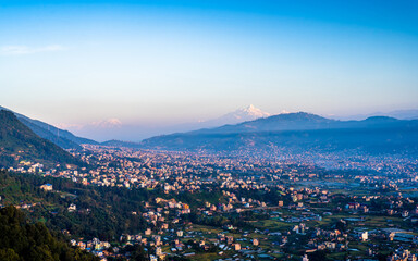 view of the city in Kathmandu, Nepal.