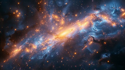 Naklejka premium High quality black gold galaxy. 