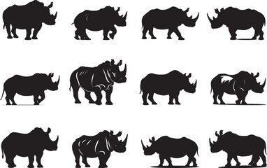 Rhino Silhouette Vector Illustration