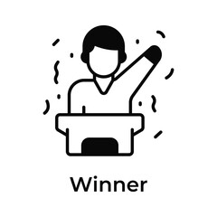 Political leader, election winner vector design isolated on white background