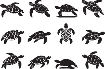 Turtle Silhouette Vector Illustration