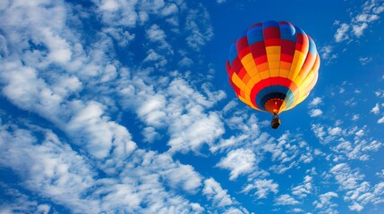 a hot air balloon drifting serenely through the sky