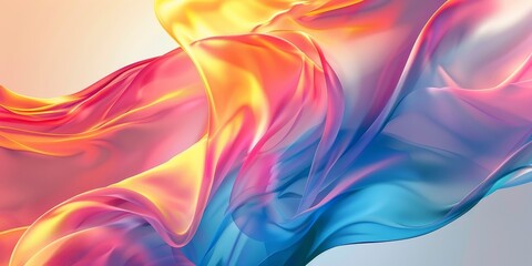 Colorful Abstract Silk Fabric Flowing in a Hypnotic Wave