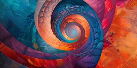 Colorful Spiral Abstract Painting