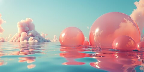 Balloons Floating in Water