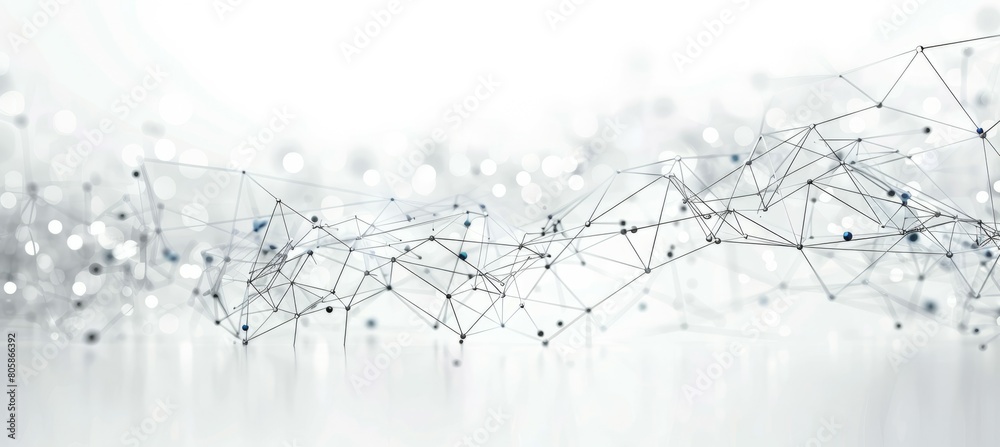 Aufkleber Abstract polygonal plexus network background. Wireless digital world connection. Generative AI technology.	
