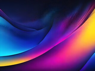 Grainy gradient background blue pink yellow abstract glowing color wave black backdrop banner poster header  