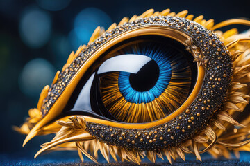 Detailed Decorated Eye Ornament Abstract Jewel