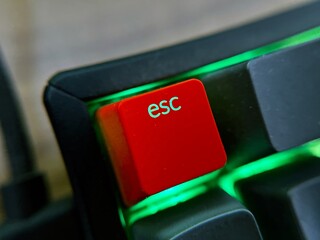 close up of a keyboard with escape key