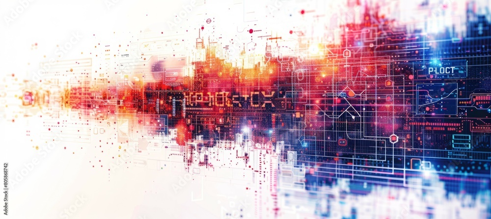 Aufkleber datum futuristic cyberspace technology background. generative ai technology.