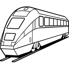 Train outline coloring book page line art illustration digital drawing