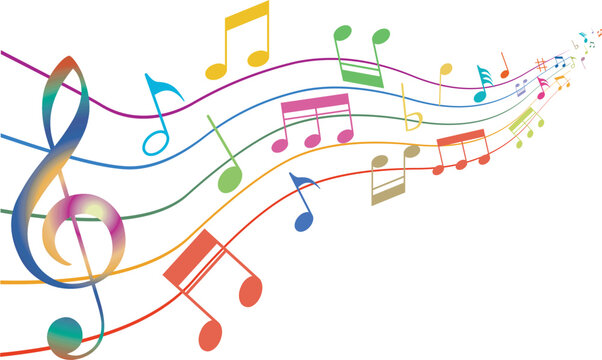 Partition musicale multicolore