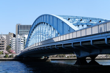 隅田川に架かる永代橋
