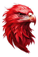 American red red eagle' head on white background, AI generated
