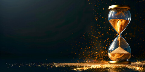 Hourglass with golden sand